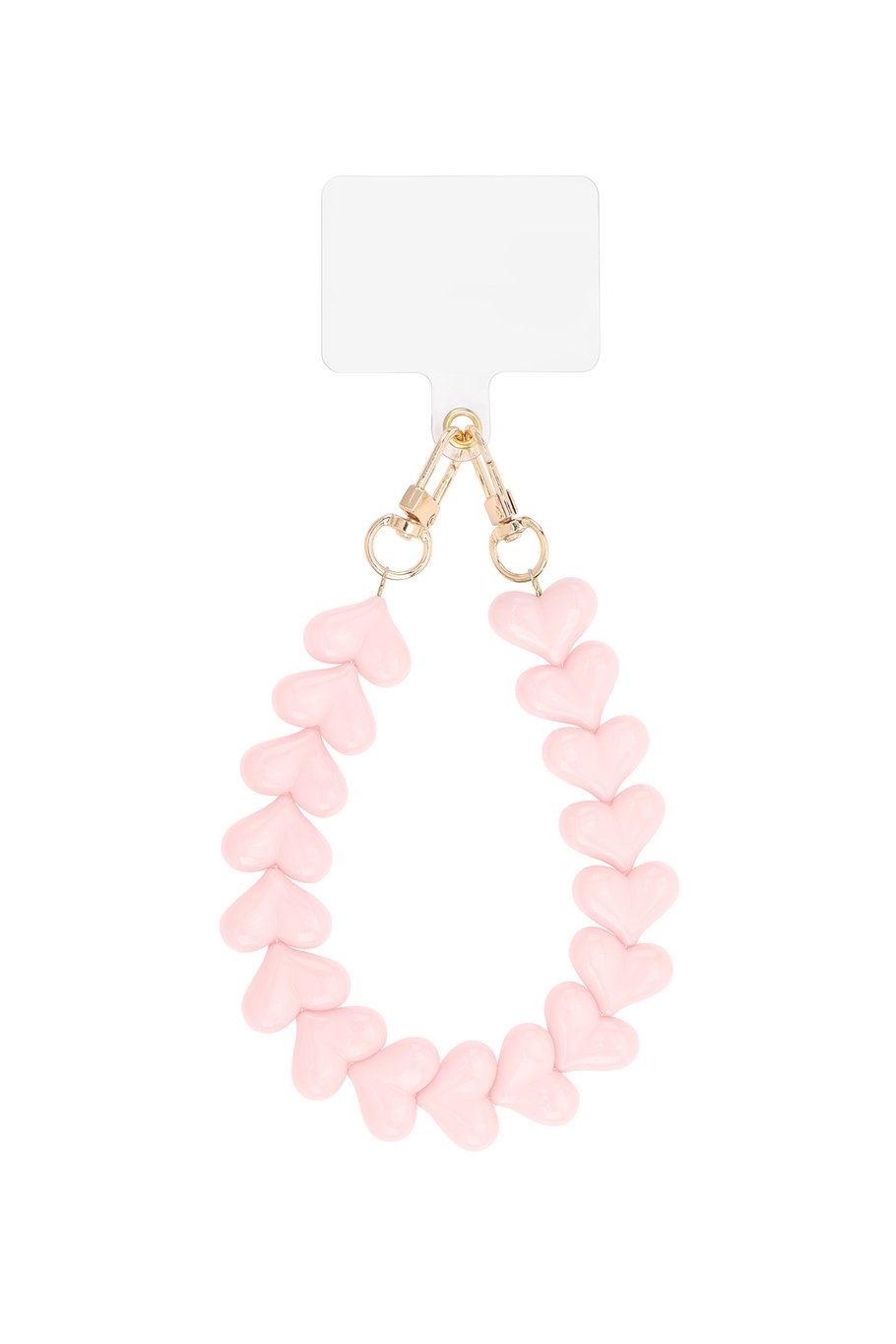 Telefoonkoord hart - pale pink