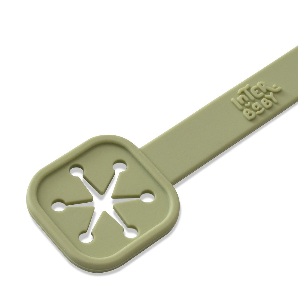 Slab Houder met Halsjes - Silicone - olijf groen