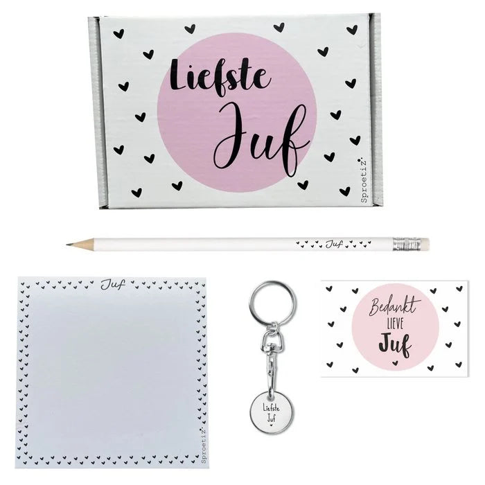 Kadopakket roze Juf - S