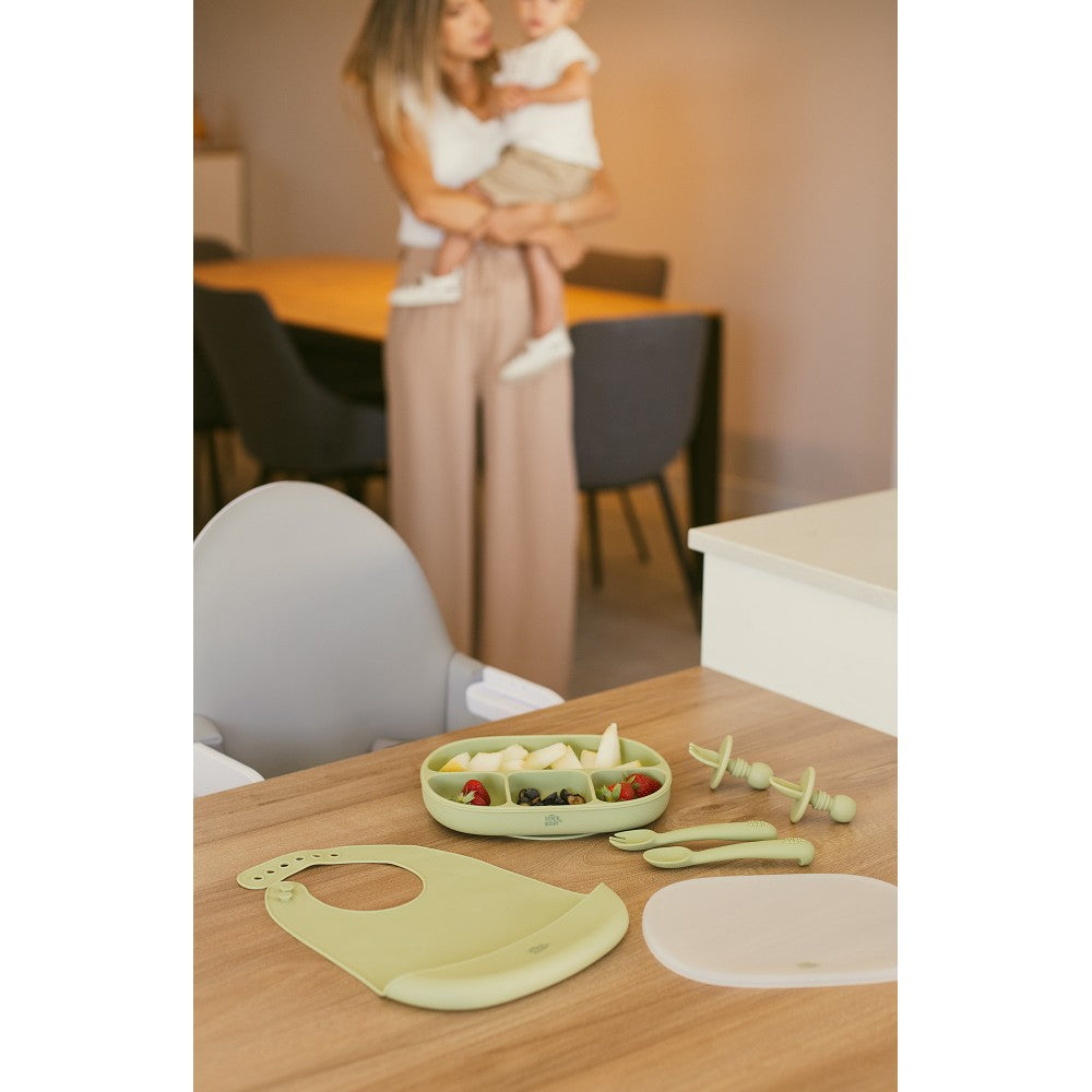Slab Houder met Halsjes - Silicone - olijf groen