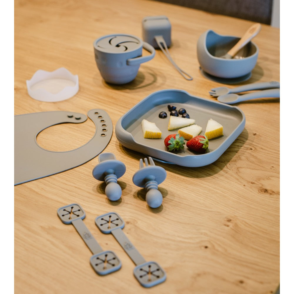 Slab Houder met Halsjes - Silicone - Petrol grijs