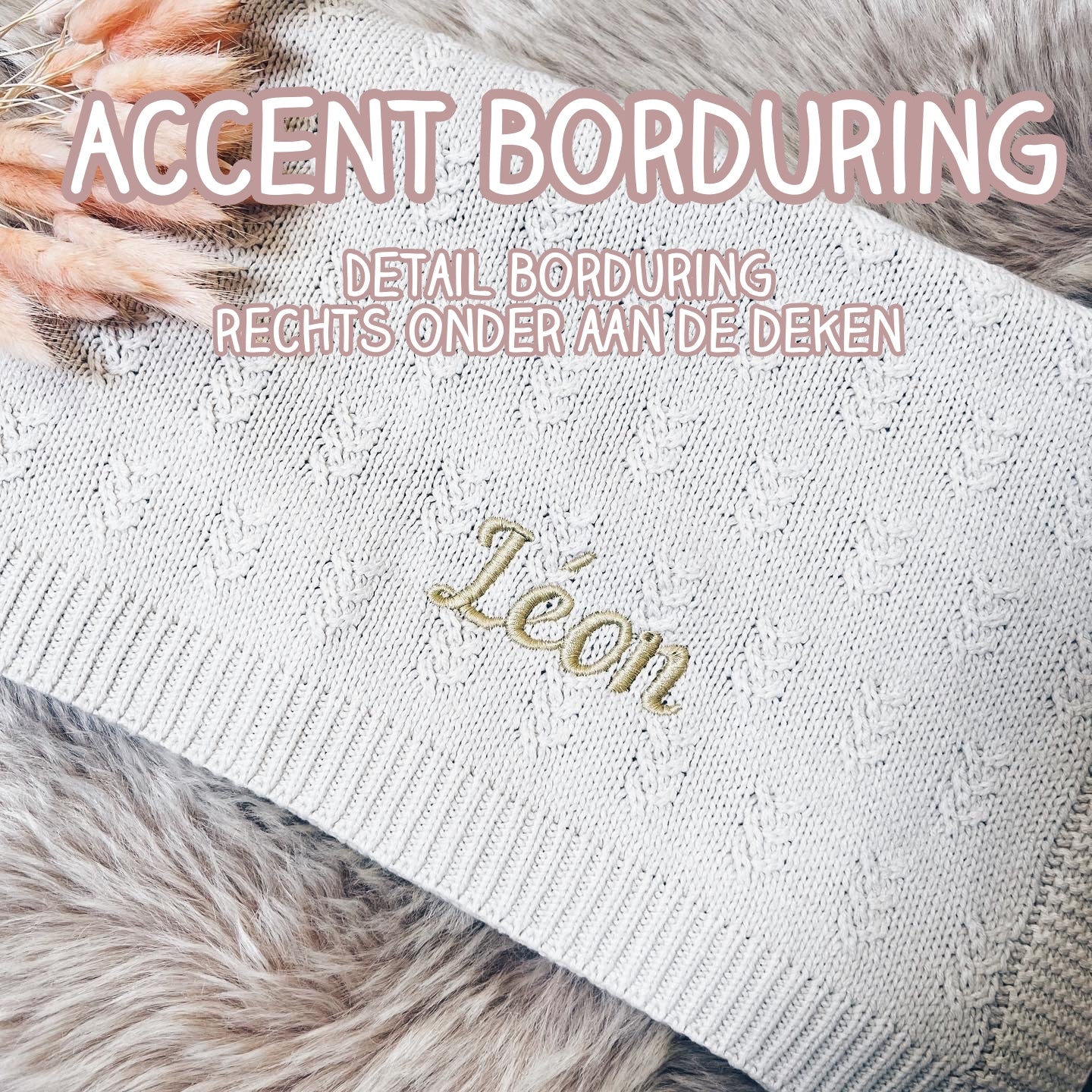 Jollein Grain Knit deken - Velvet Oatmeal - Wiegdeken