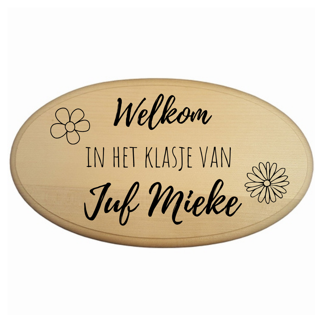 Deurbordje juf - bloemen