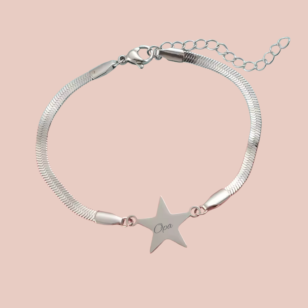 Herinnerings armbandje ster - gepersonaliseerd