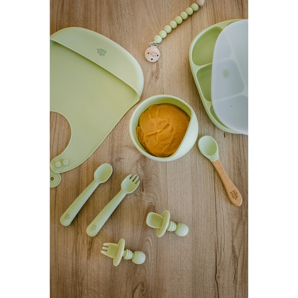 Slab Houder met Halsjes - Silicone - olijf groen