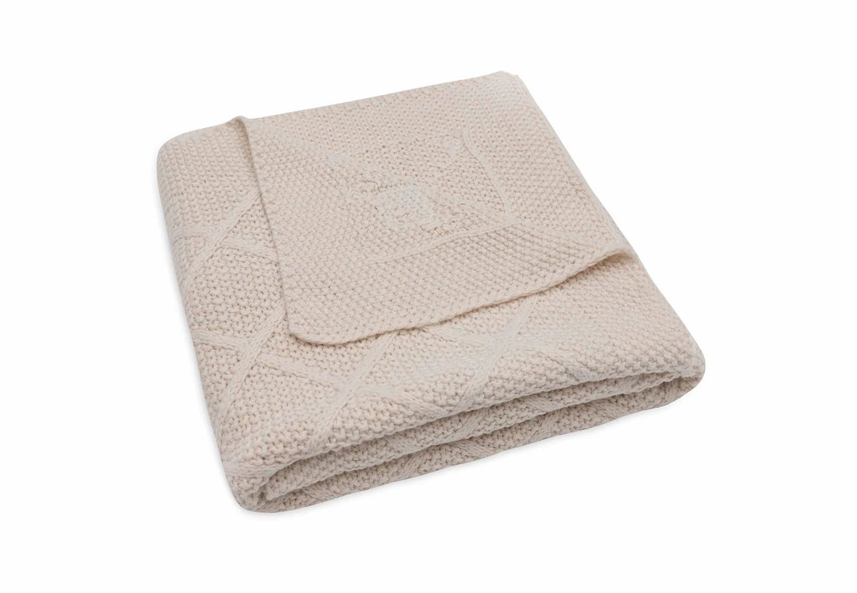 jollein Deken - Check Knit - Oatmeal