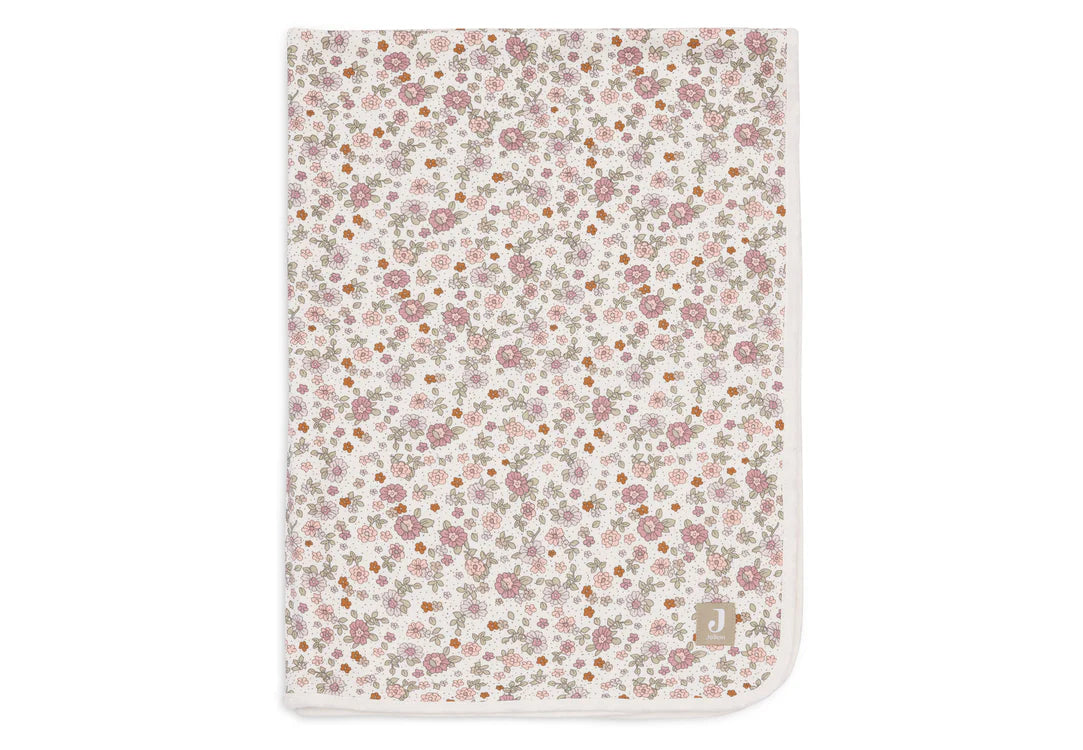 Deken Wieg Jersey 75x100cm - Retro Flowers - jollein