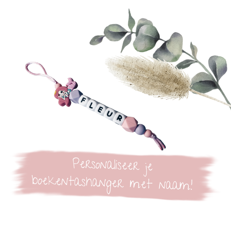 zelf te personaliseren - boekentashanger met naam
