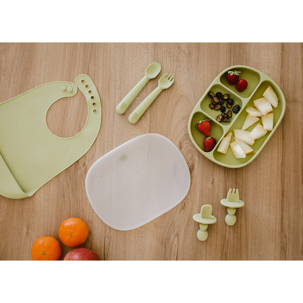 Slab Houder met Halsjes - Silicone - olijf groen