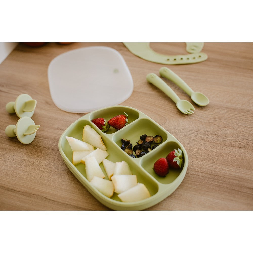 Slab Houder met Halsjes - Silicone - olijf groen