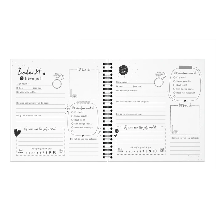 Afscheidsboekje voor Juf - 35 kinderen