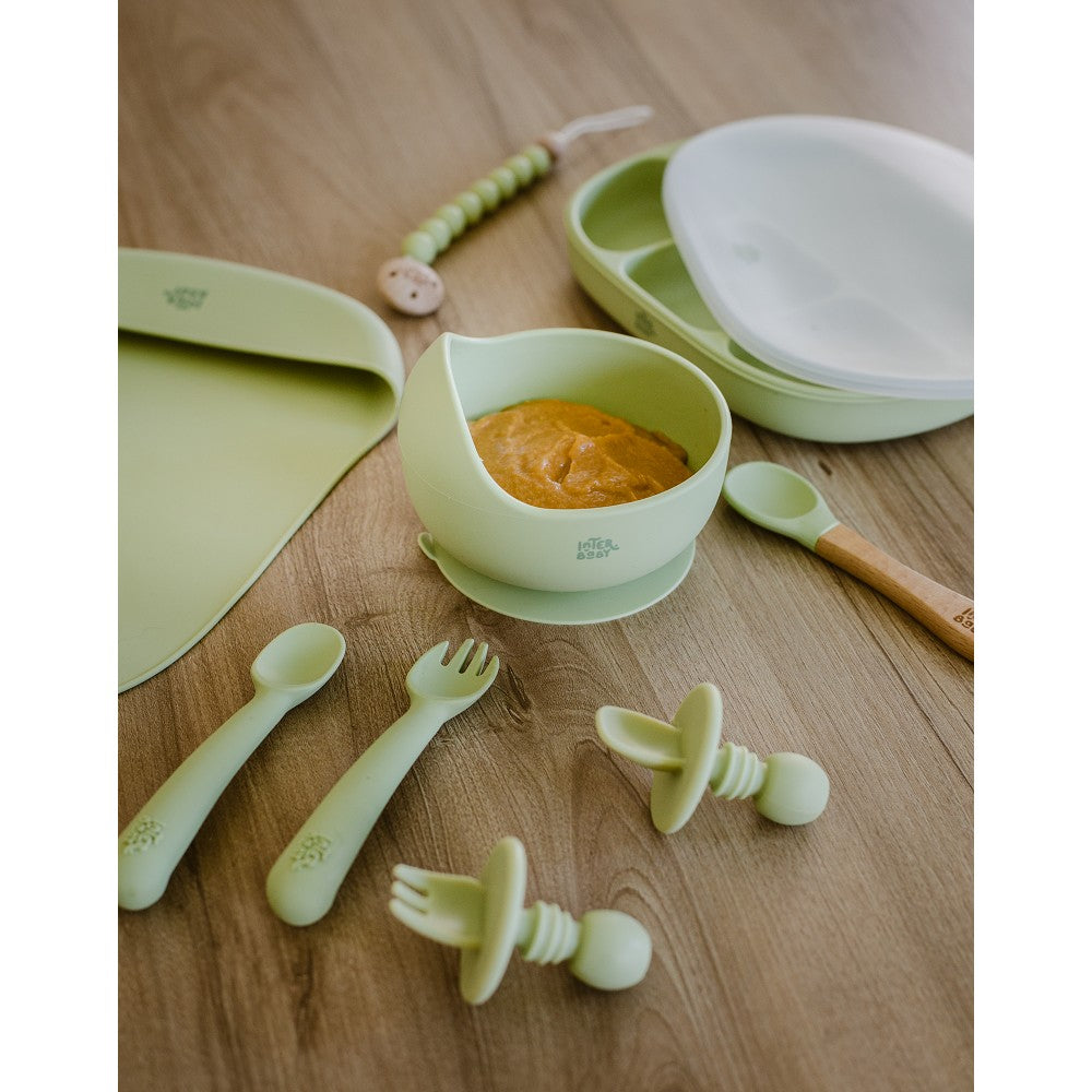 Slab Houder met Halsjes - Silicone - olijf groen