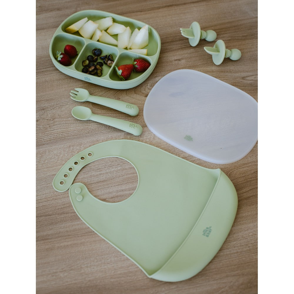 Slab Houder met Halsjes - Silicone - olijf groen