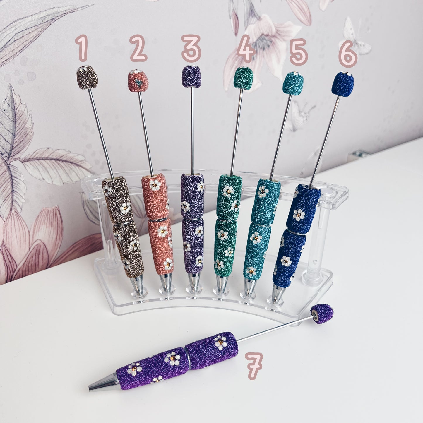 CUSTOM LIVE - sparkle flower dots pen