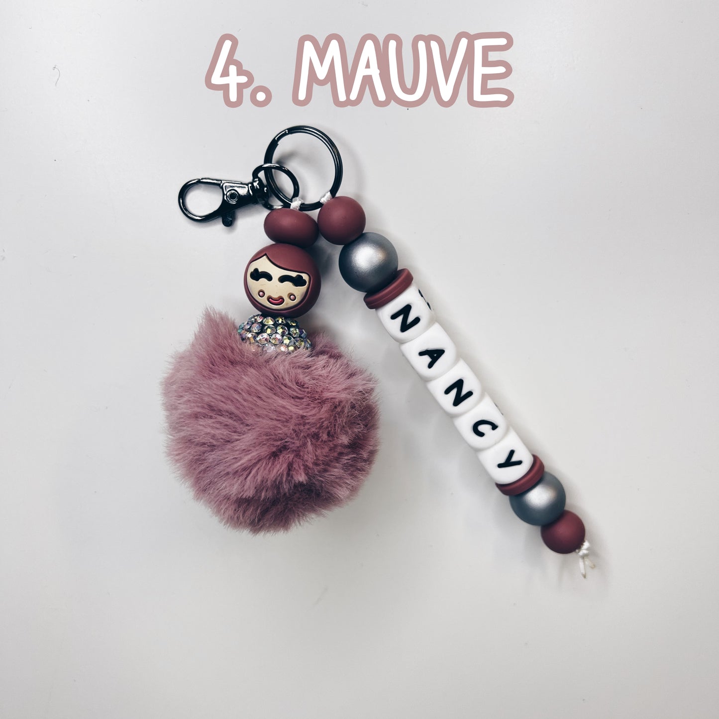 Sleutelhanger - mama - popje van geluk strikje met naam