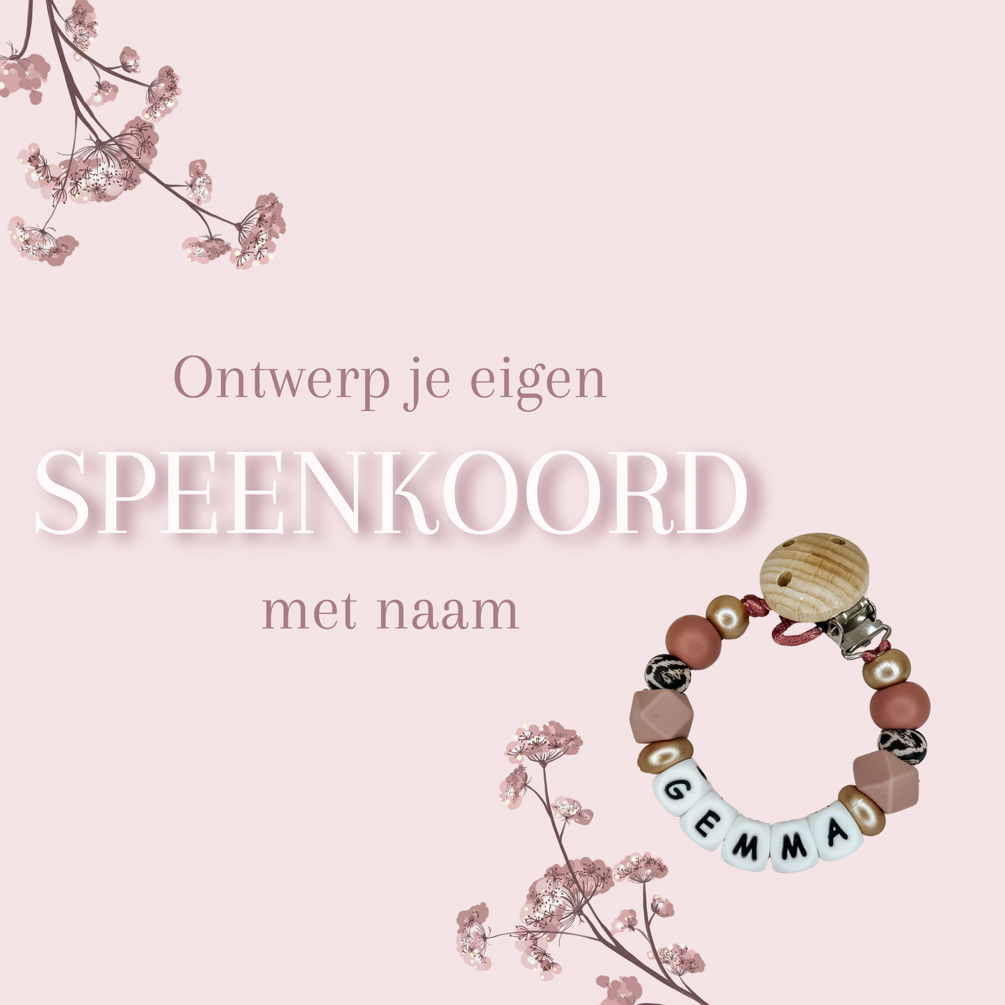 Ontwerp je speenkoord met naam