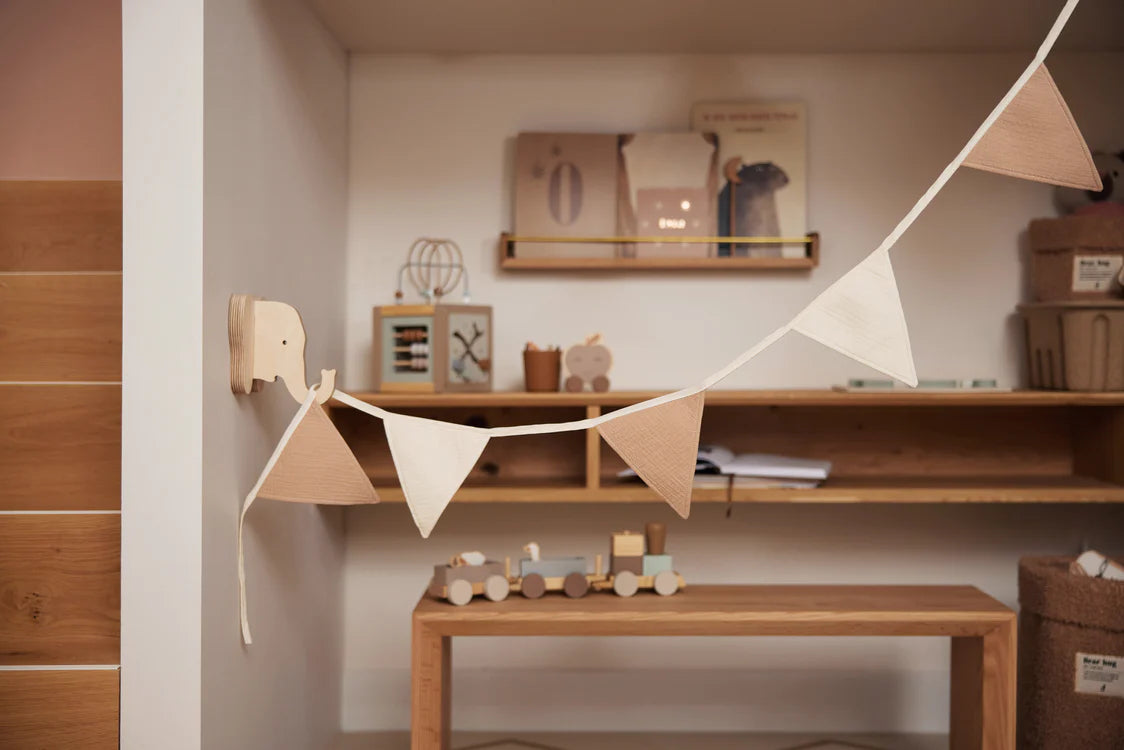 Vlaggenlijn Party Collection - Biscuit/Ivory - gepersonaliseerd - jollein