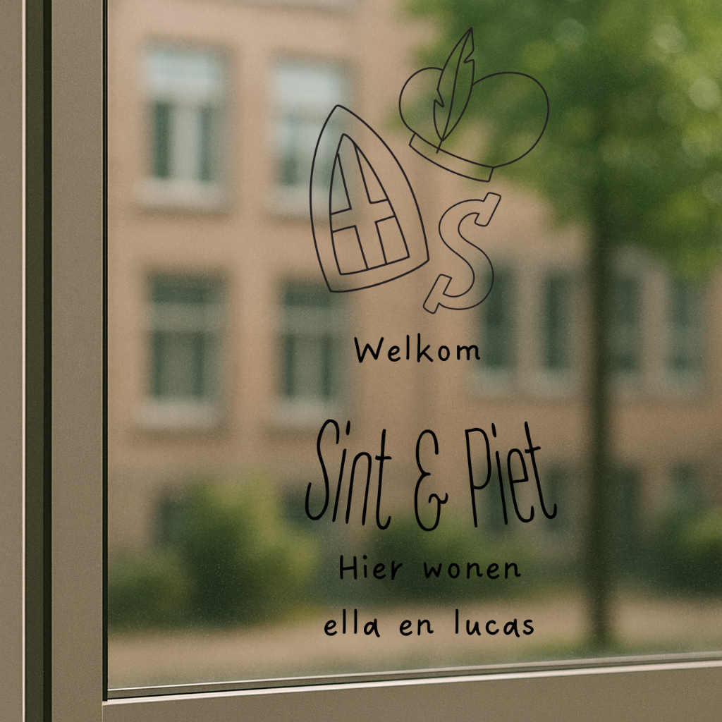 Gepersonaliseerde Sintsticker – 30 cm (max. 6 namen)