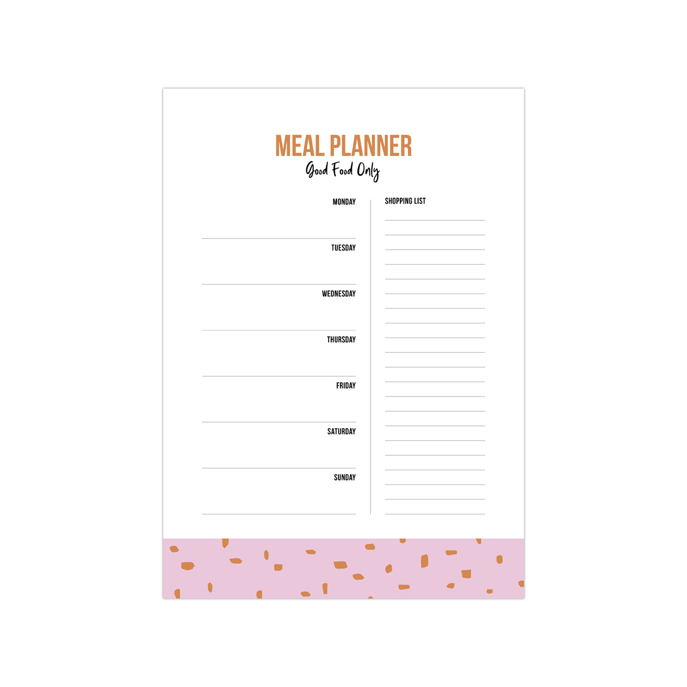 Mealplanner Minimal Dots roze/roest
