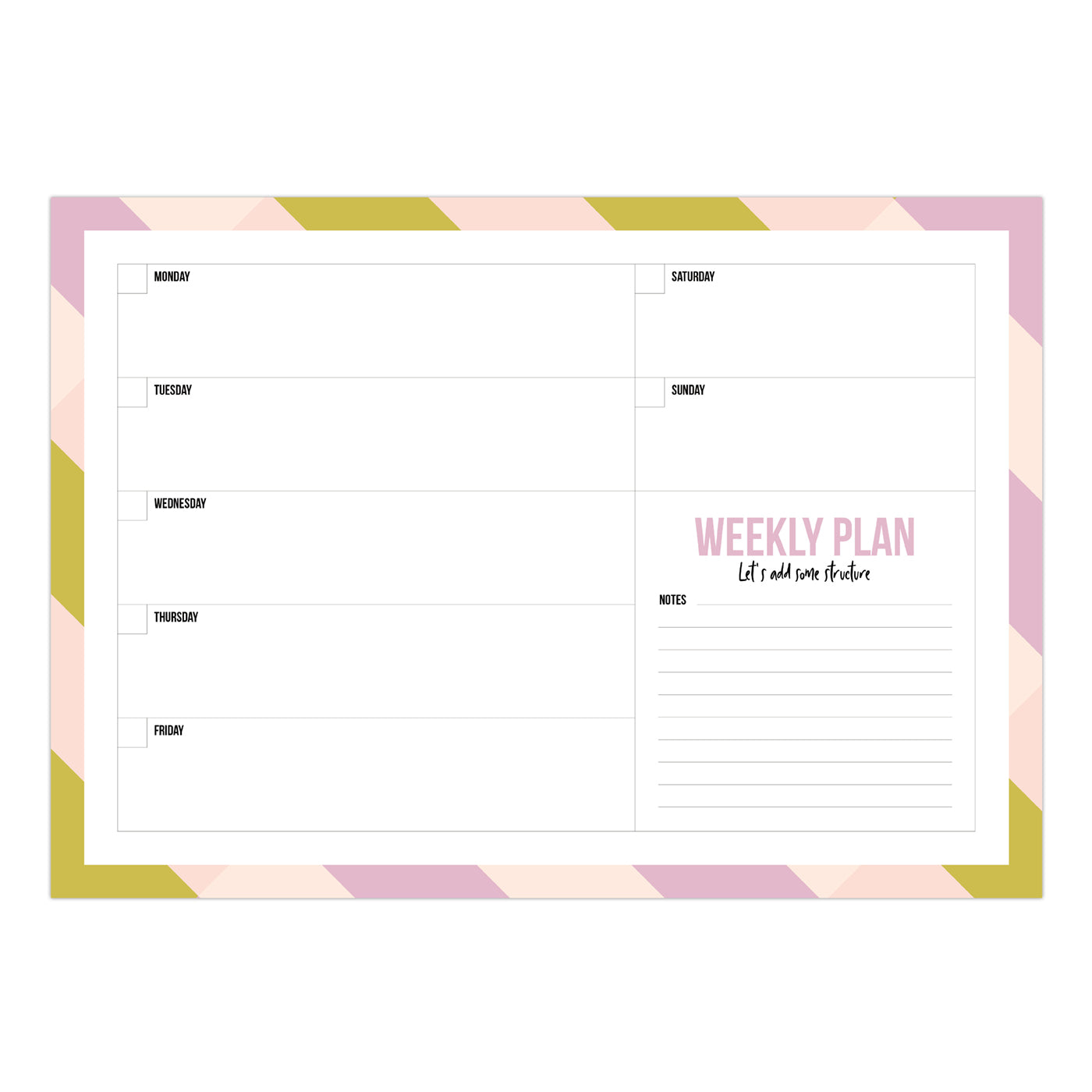 A4 Weekly planner Colorblocking fresh lime, roze & lila