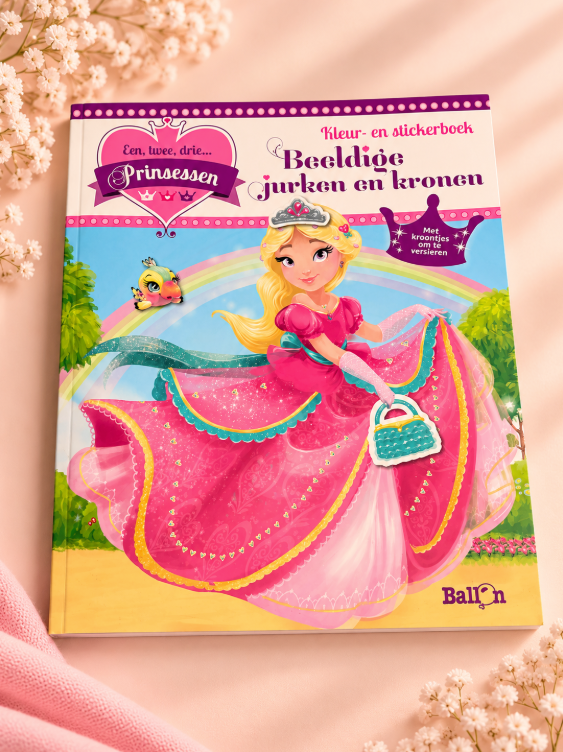Aankleed boek met sjablonen - beeldige jurken en kronen