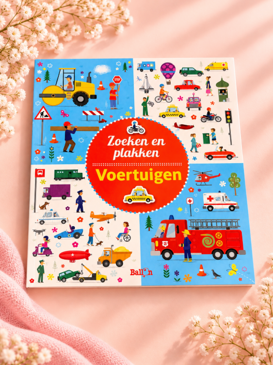Zoeken & plakken - voertuigen - vanaf 3 jaar