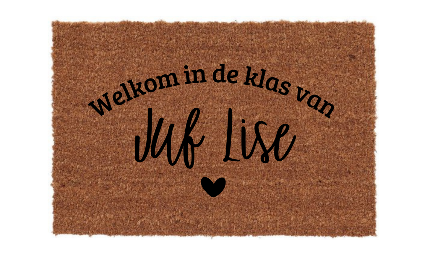 Deurmat- Juf gepersonaliseerd met naam