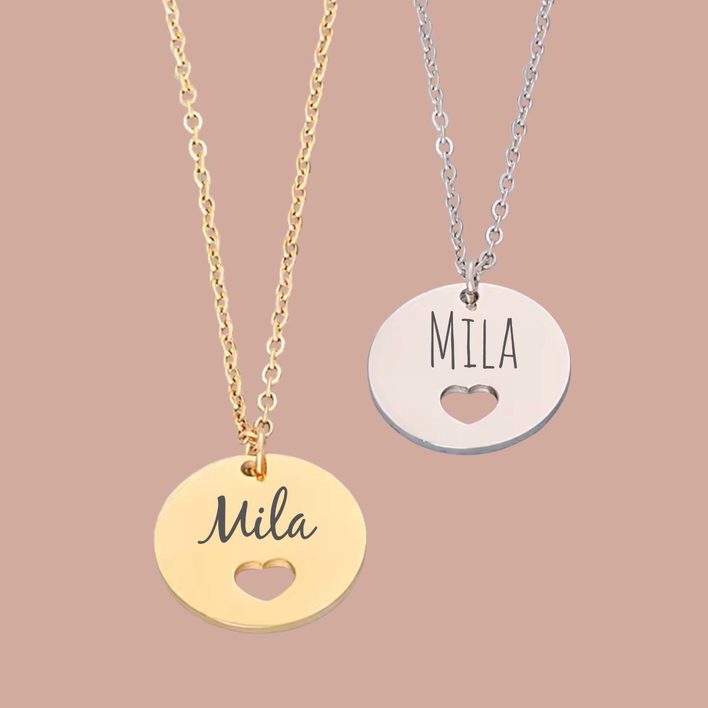 Ketting uitgesneden Hartje - rond