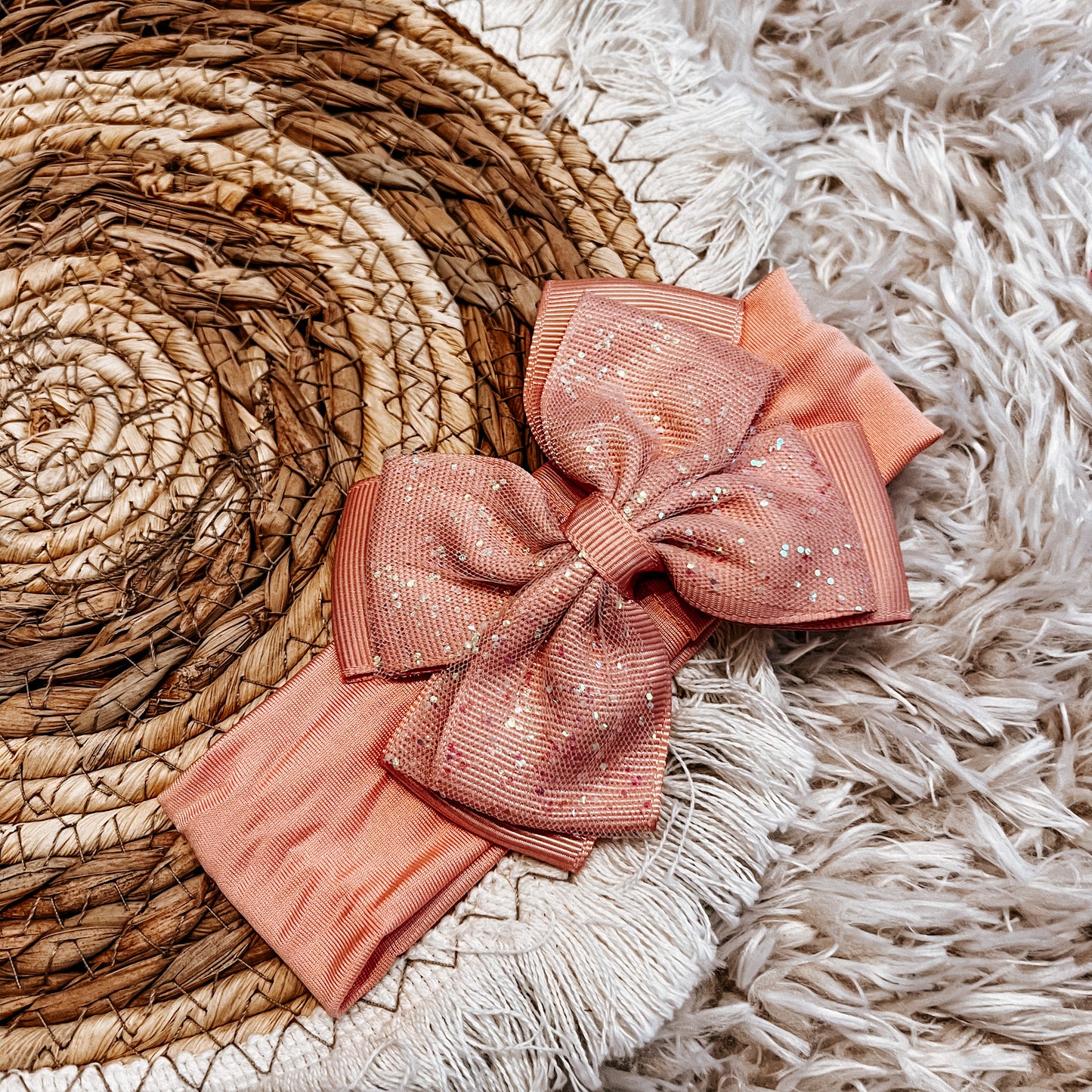 Haarband strik - blush