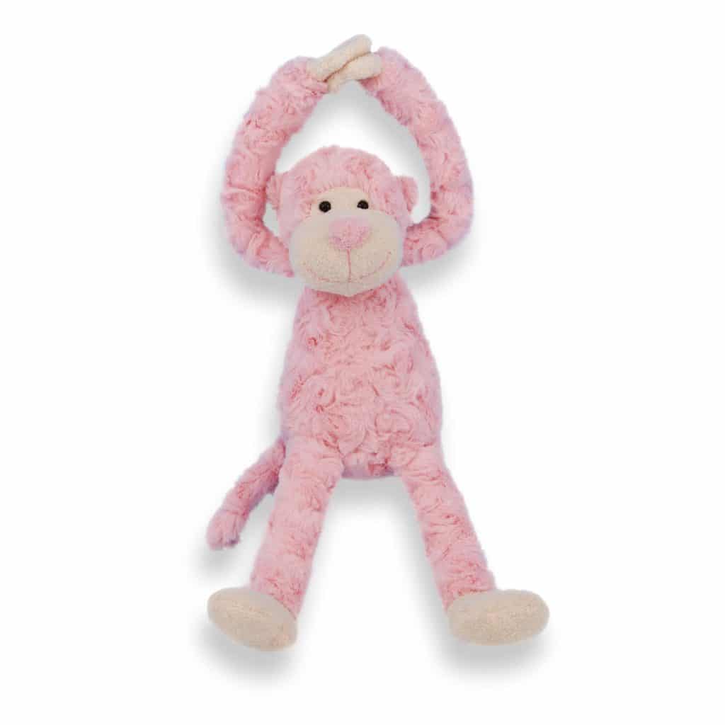 Slingeraap knuffel roze