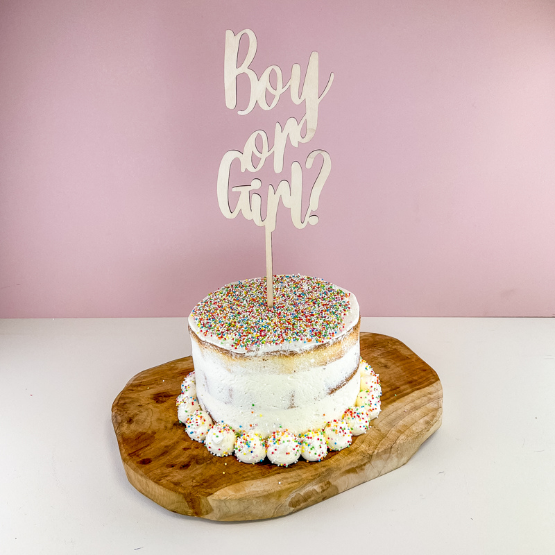 Houten Caketopper - Taarttopper Boy or Girl?