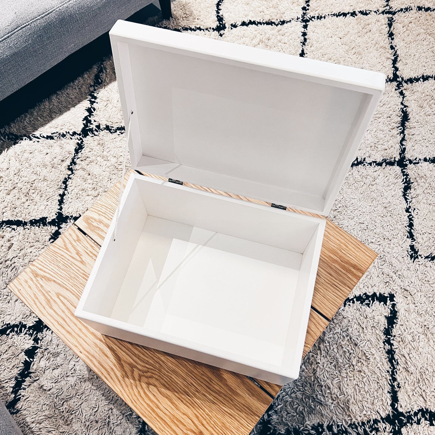 Memorybox met naam - Large - wit gelakt