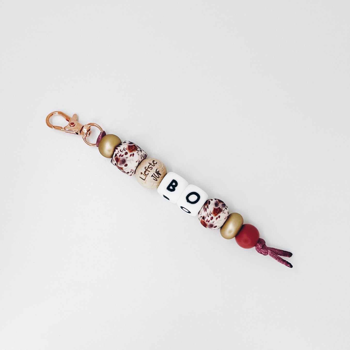 Sleutelhanger - Juf - roses