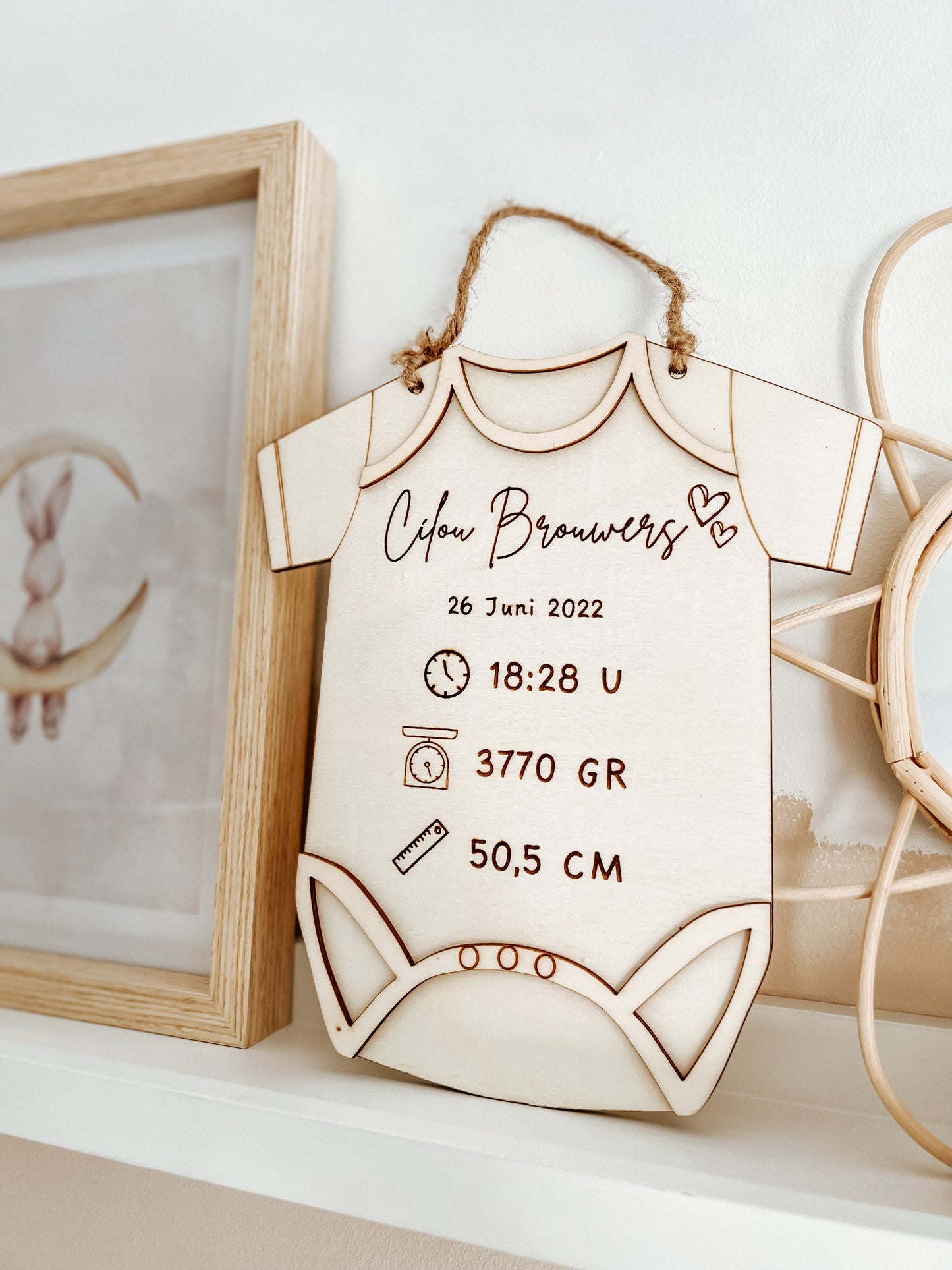 GEPERSONALISEERD GEBOORTEBORD - ROMPER