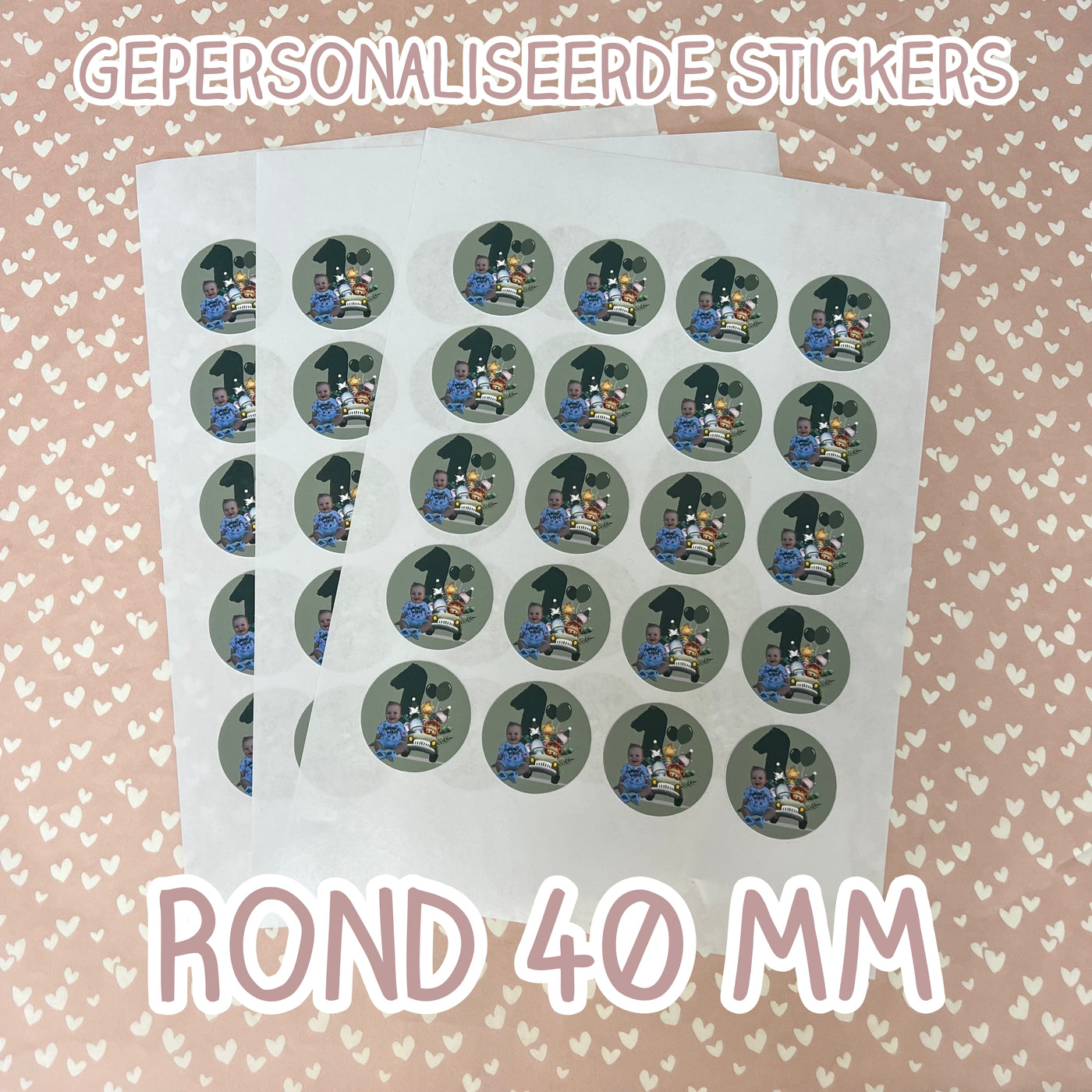Gepersonaliseerde Stickers - Rond 40mm