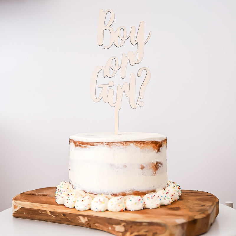 Houten Caketopper - Taarttopper Boy or Girl?