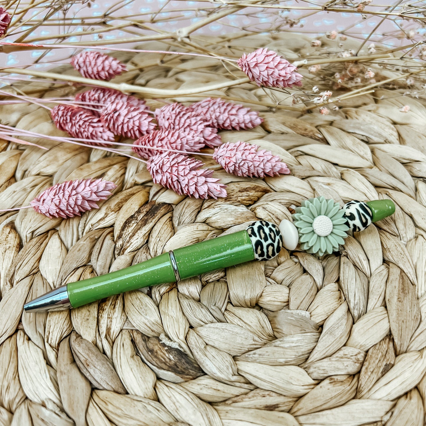 Kralenpen ‘NUDE TIJGER GREEN’