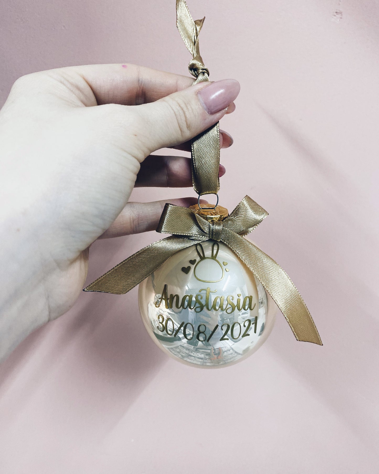 Gepersonaliseerde kerstbal - Groot 7 cm