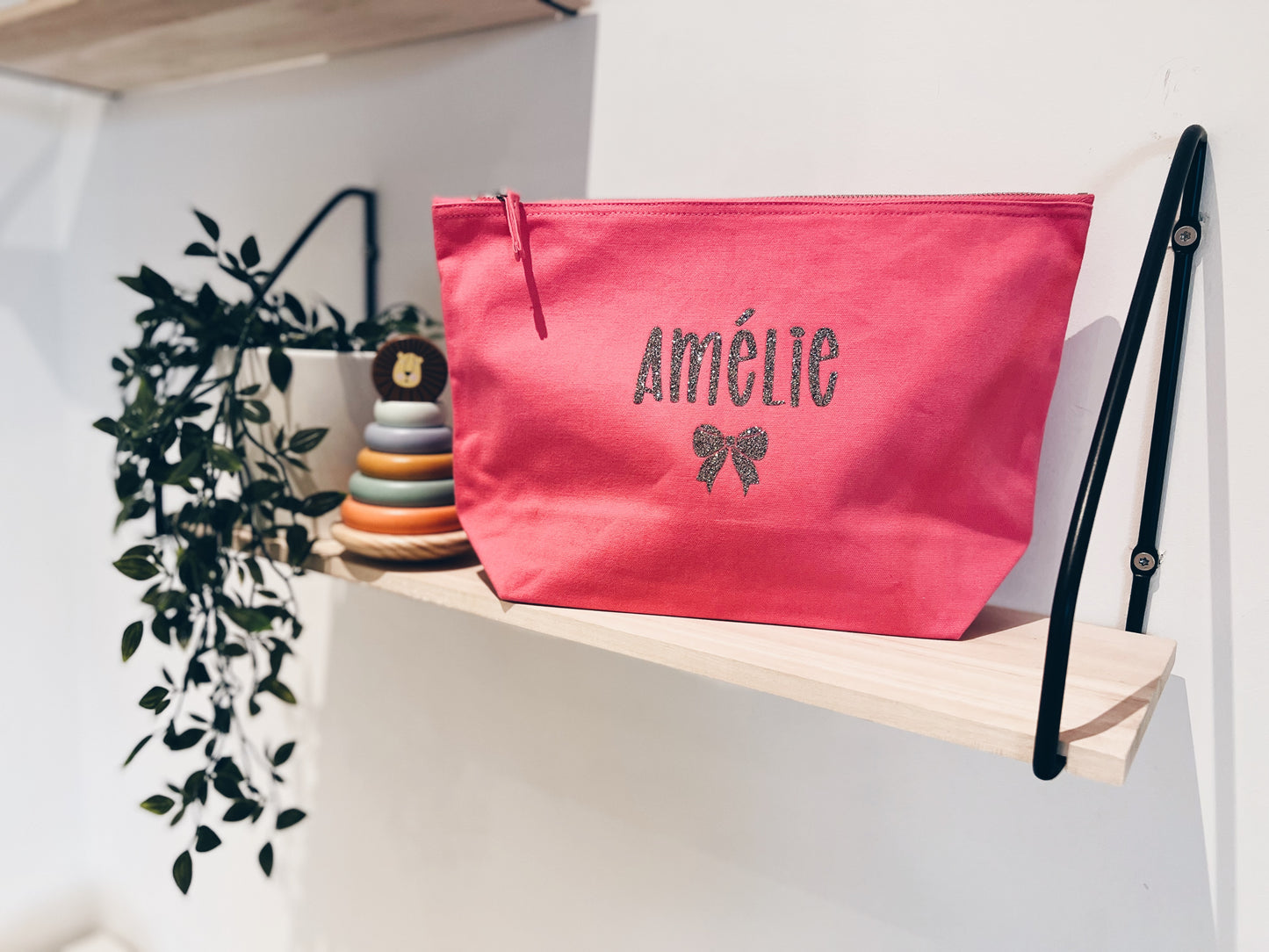 Toilettas met naam - Strikje