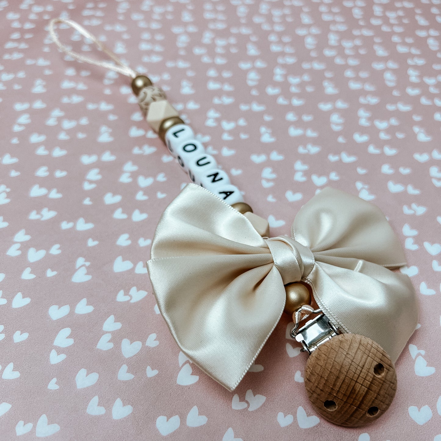 Luxe speenkoordje ‘LOUNA’ Met strik