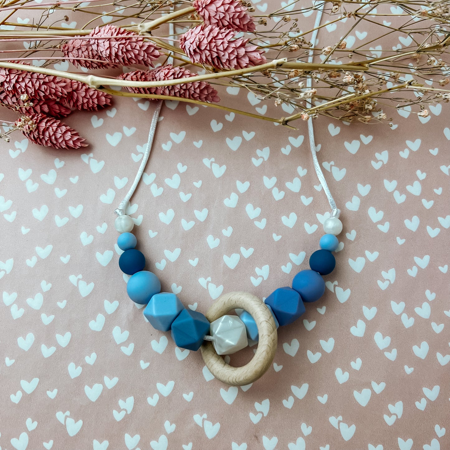 Borstvoedingsketting - blue pearl