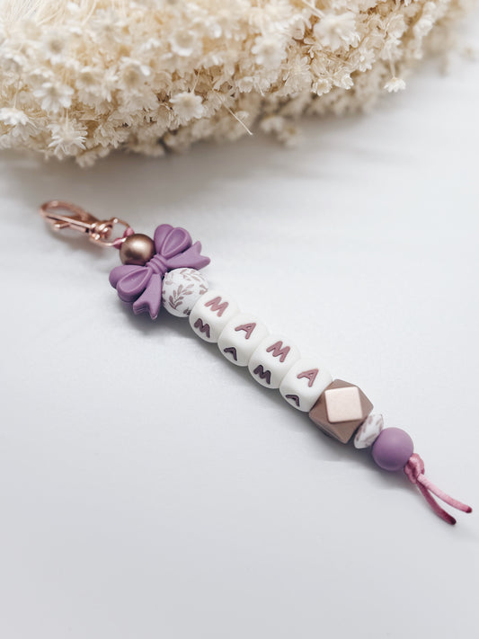 enkele sleutelhanger - mama mauve flowers