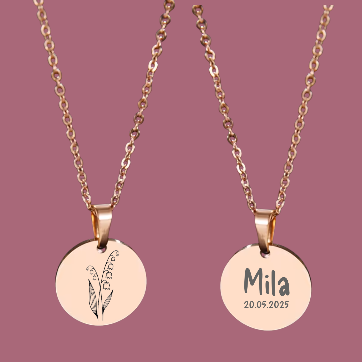 Ketting geboortebloem - rond