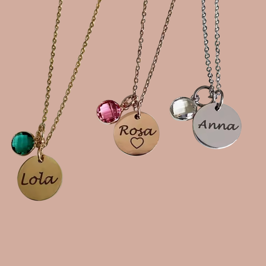 Ketting Geboortesteen - rond