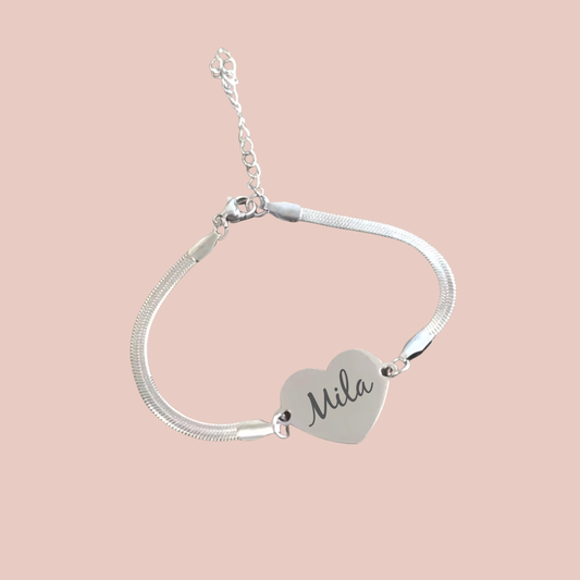 armbandje hartje - gepersonaliseerd