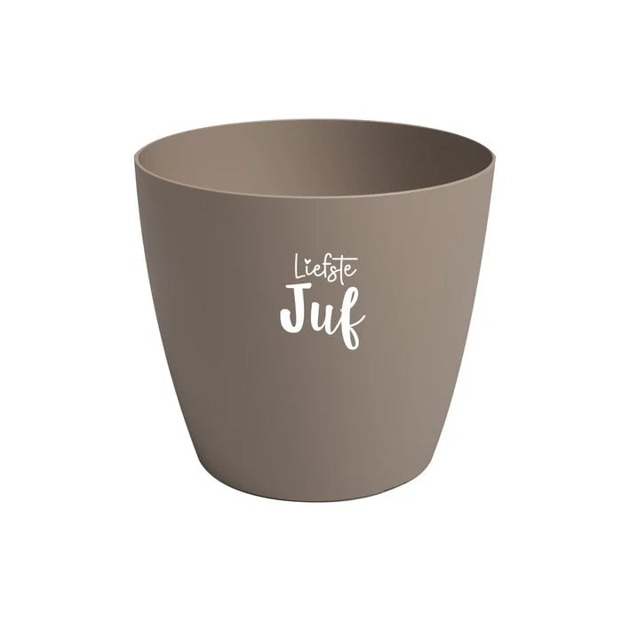 mini Bloempotje 'Liefste juf' - beige