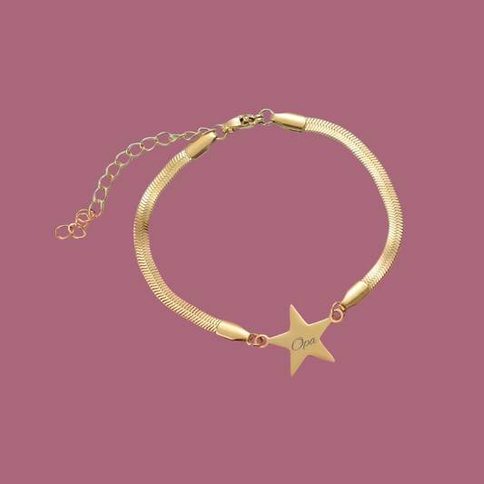 Herinnerings armbandje ster - gepersonaliseerd