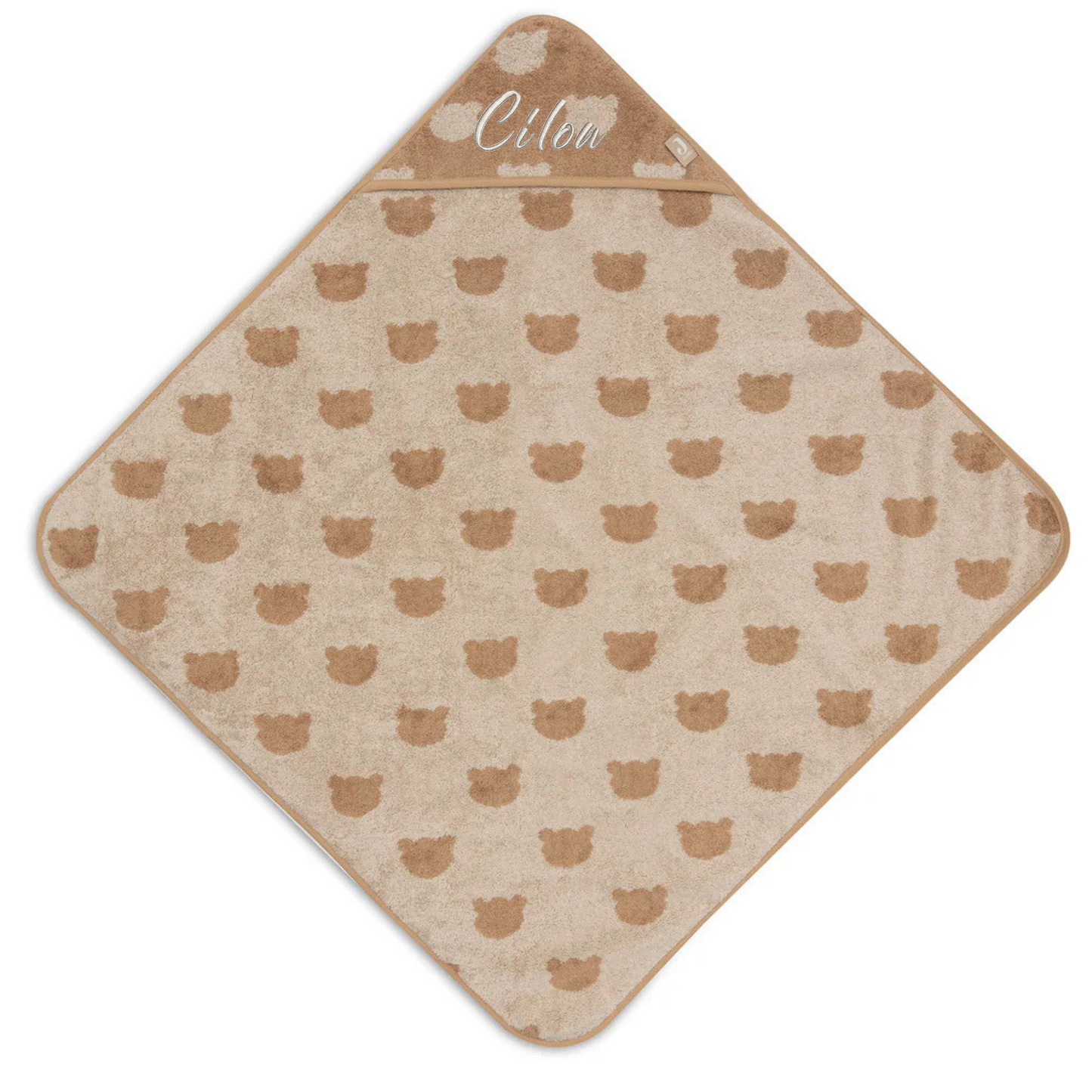 Jollein- Badcape Badstof - Jacquard - Biscuit