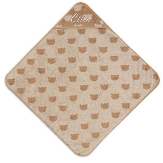 Jollein- Badcape Badstof - Jacquard - Biscuit