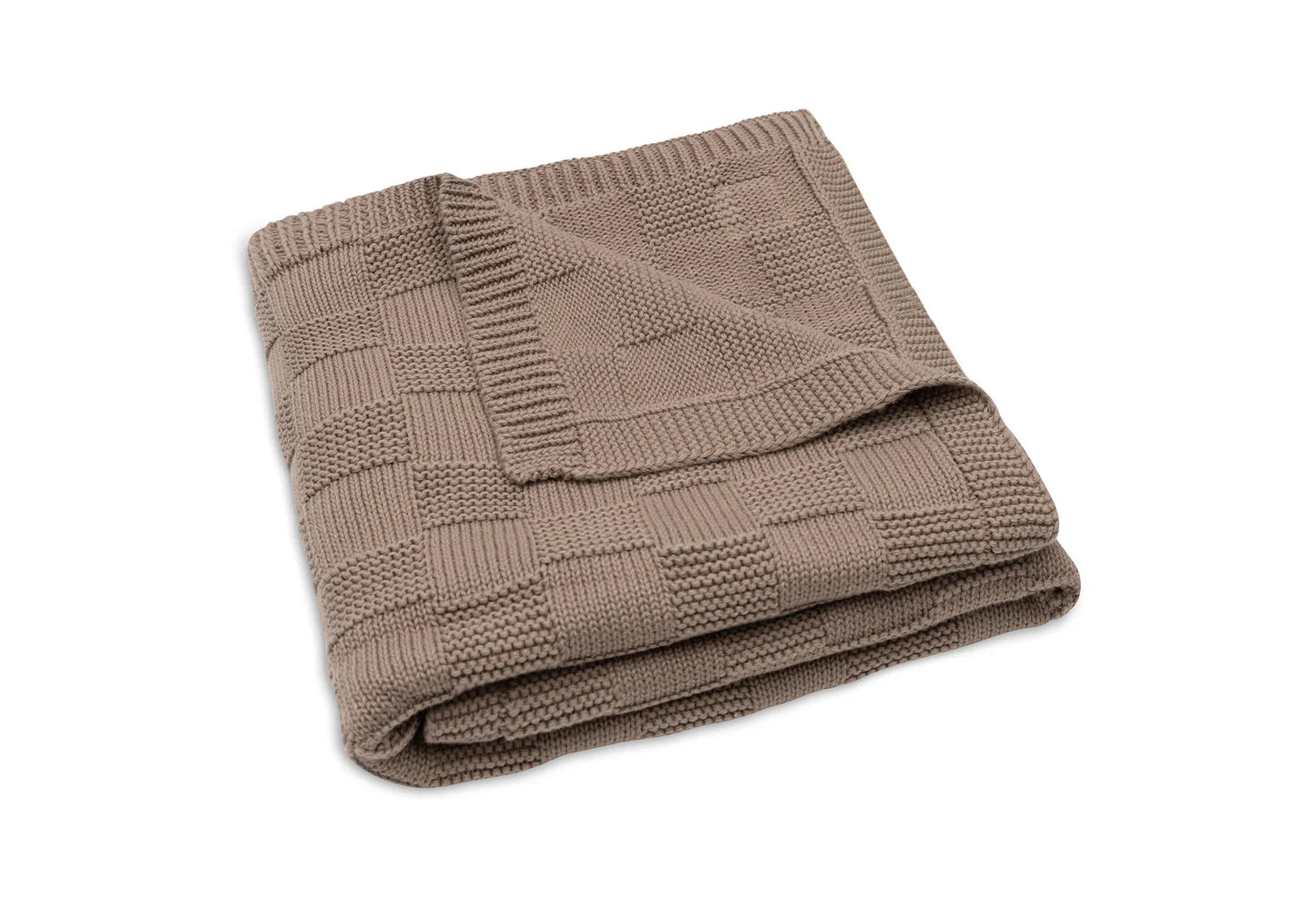 jollein  Deken - Box Knit - Velvet - Milky Coffee